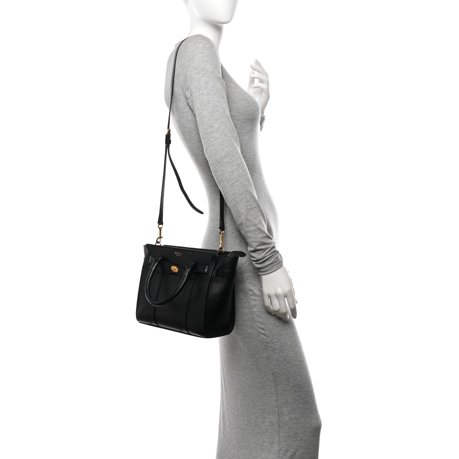 Mulberry Classic Grain Small Bayswater Zip Tote Black 2 of 9