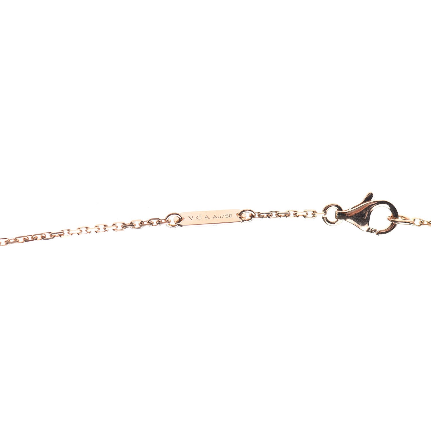 Van Cleef & Arpels 18K Rose Gold Diamond Pink Porcelain Vintage Alhambra Pendant Necklace 4 of 6
