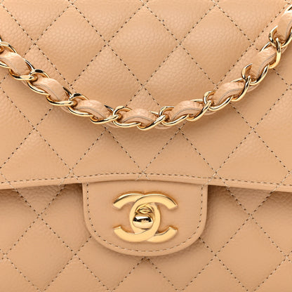 Chanel Caviar Quilted Medium Double Flap Beige Clair 8 of 12