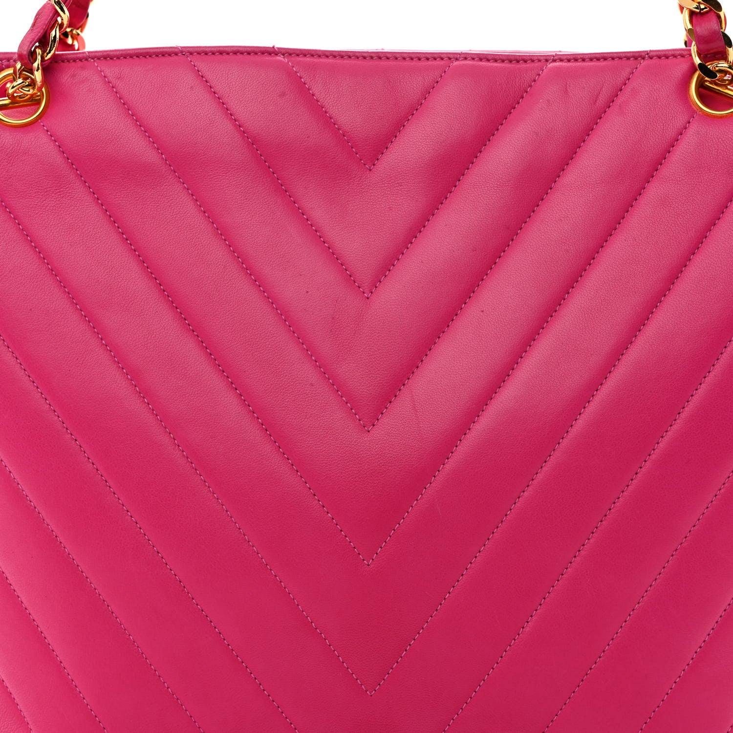Chanel Lambskin Chevron Quilted Shoulder Bag Pink 10 of 18