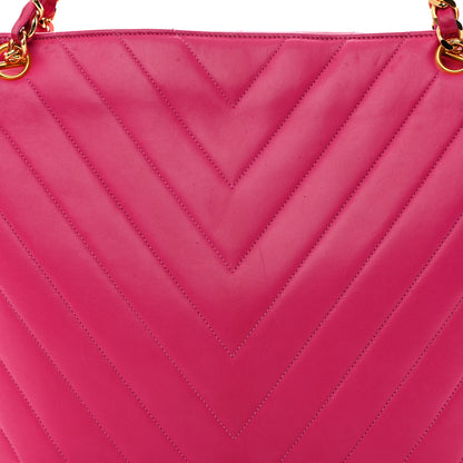 Chanel Lambskin Chevron Quilted Shoulder Bag Pink 10 of 18