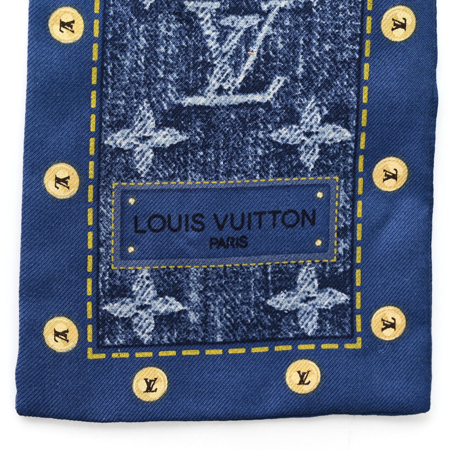 Silk Monogram Denim Bandeau Blue