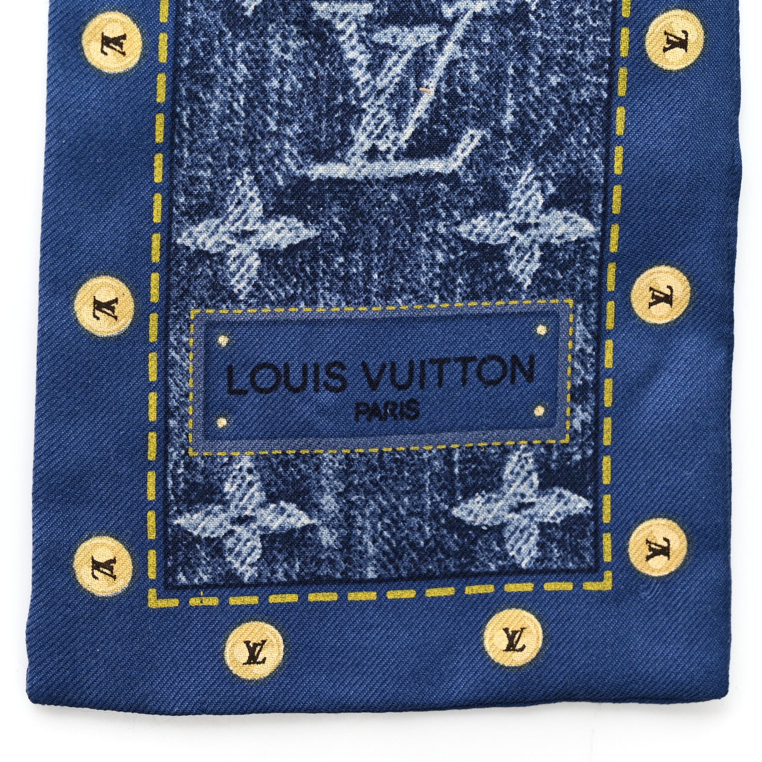 Louis Vuitton Silk Monogram Denim Bandeau Blue 2 of 6
