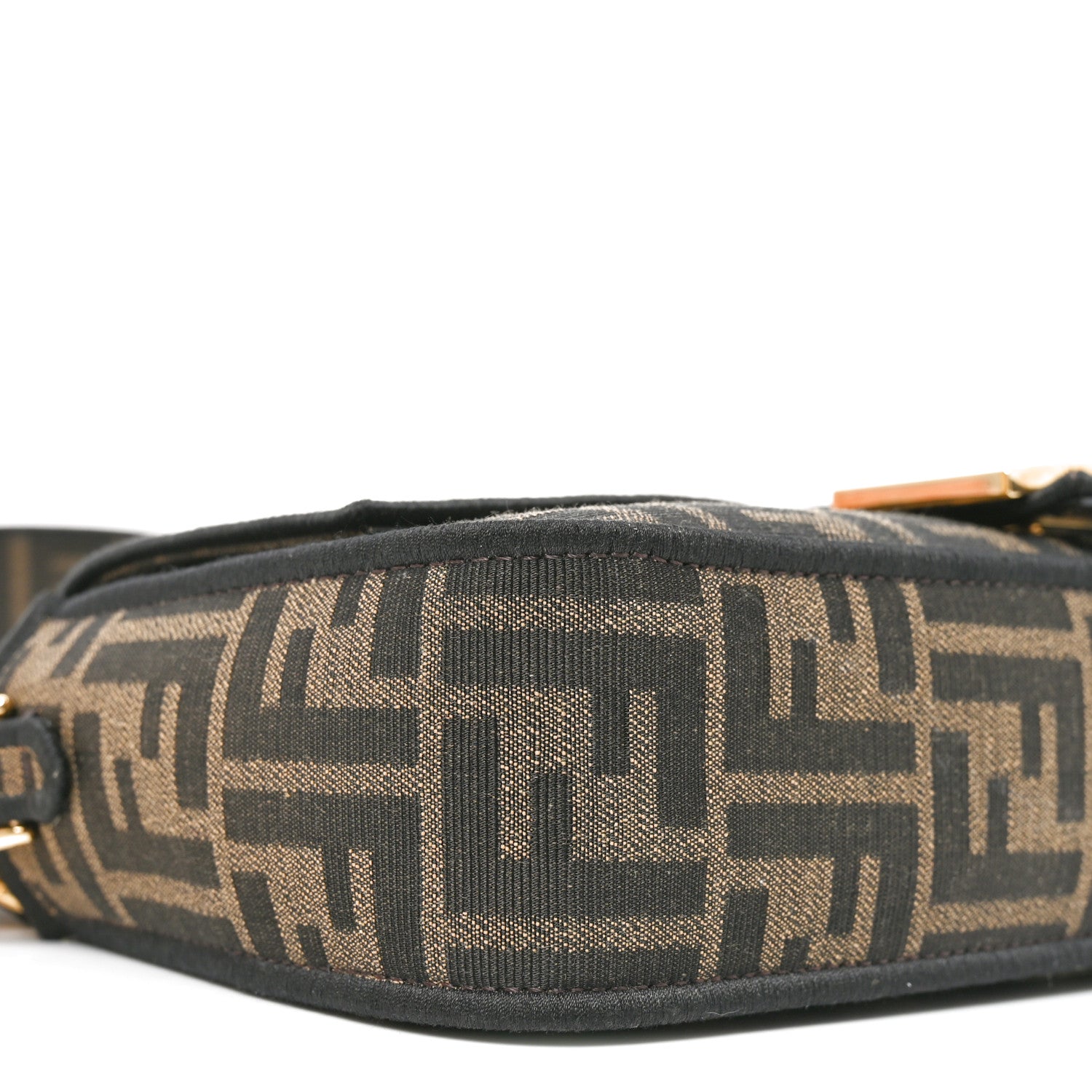 Fendi Fabric Jacquard FF 1974 Medium Baguette Tobacco Moro Black 9 of 11