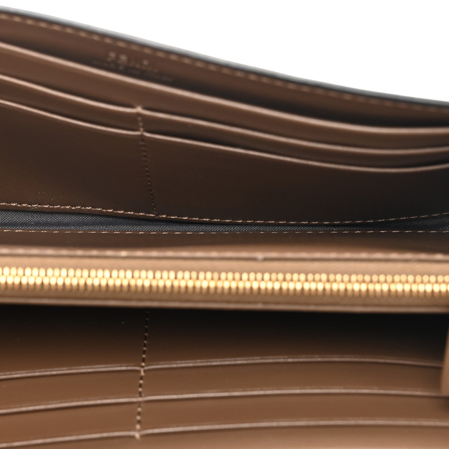 Fendi Vitello Soft F is Fendi Bi-Color FF 1974 Embossed Continental Envelope Wallet On Chain Maya Black 5 of 18