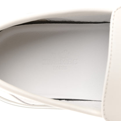Hermes Epsom Calfskin Game Slip On Fringe Sneakers 38 White 7 of 10