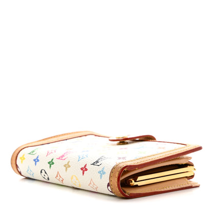Louis Vuitton Monogram Multicolor French Purse Wallet White 4 of 12