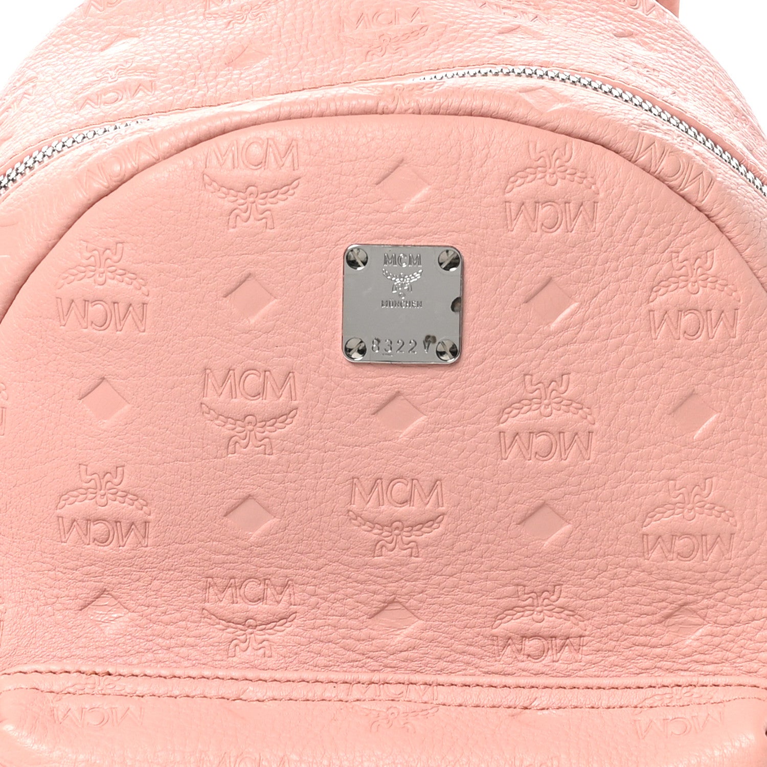MCM Calfskin Ottomar Monogram Small Backpack Pink 7 of 9