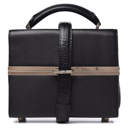 Alexander Wang Calfskin Crocodile Embossed Tai Dopp Kit Bag Black 1 of 6