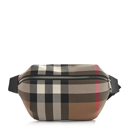 Burberry IP Check Sonny Bum Bag Taupe Brown 1 of 9