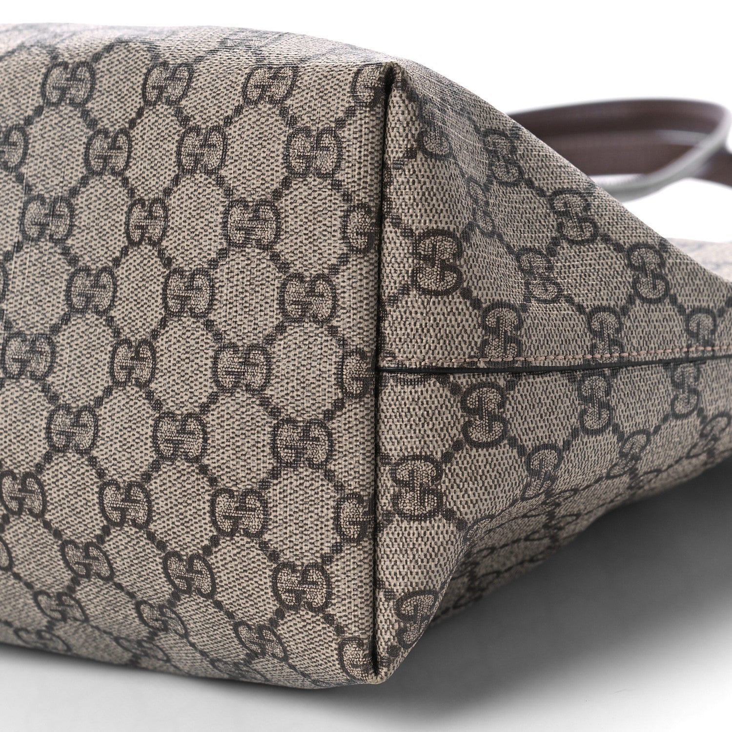 Gucci GG Supreme Monogram Textured Calfskin Web Medium Ophidia Shopping Tote Beige Ebony New Acero 8 of 8