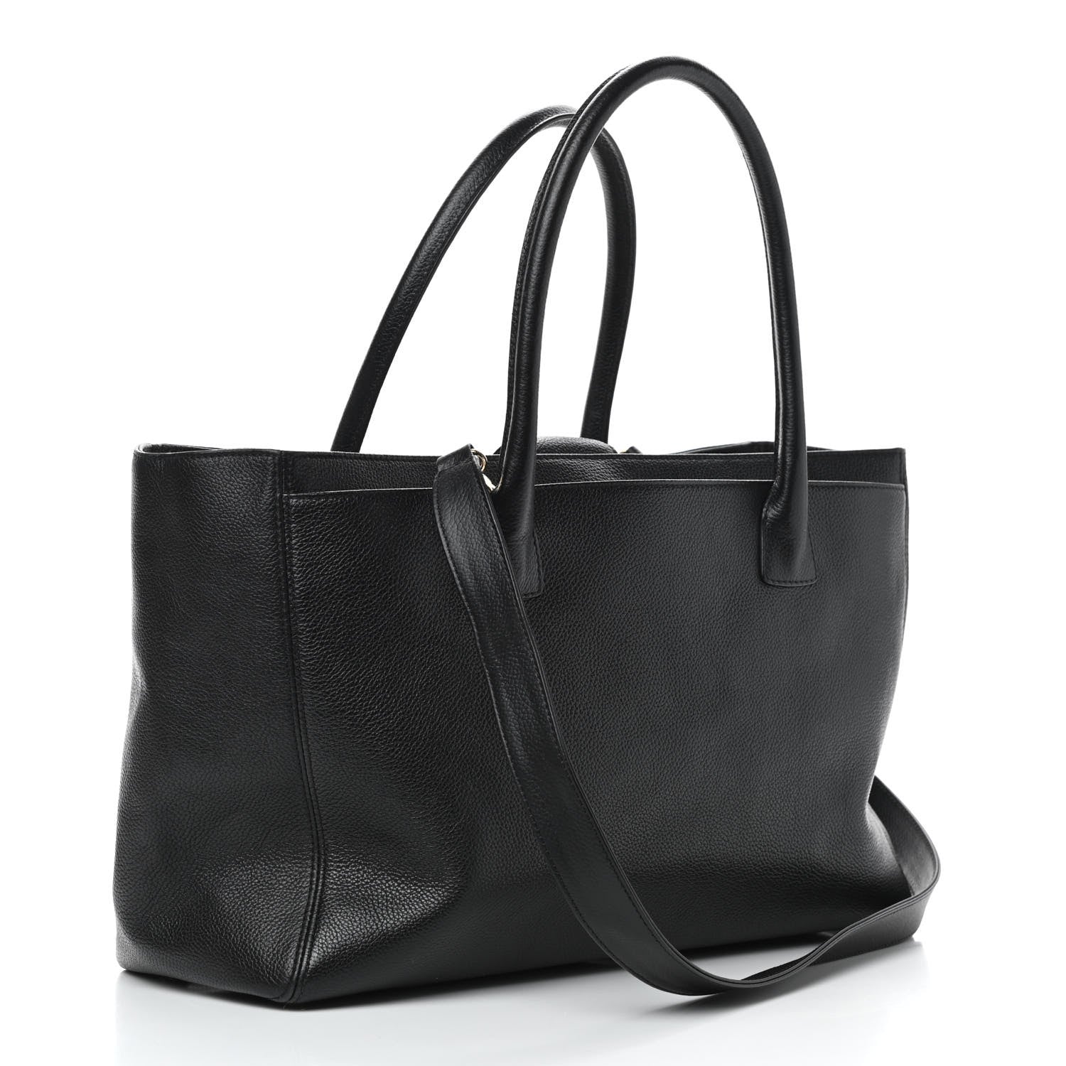 Chanel Calfskin Cerf Executive Shopper Tote Black 2 of 9