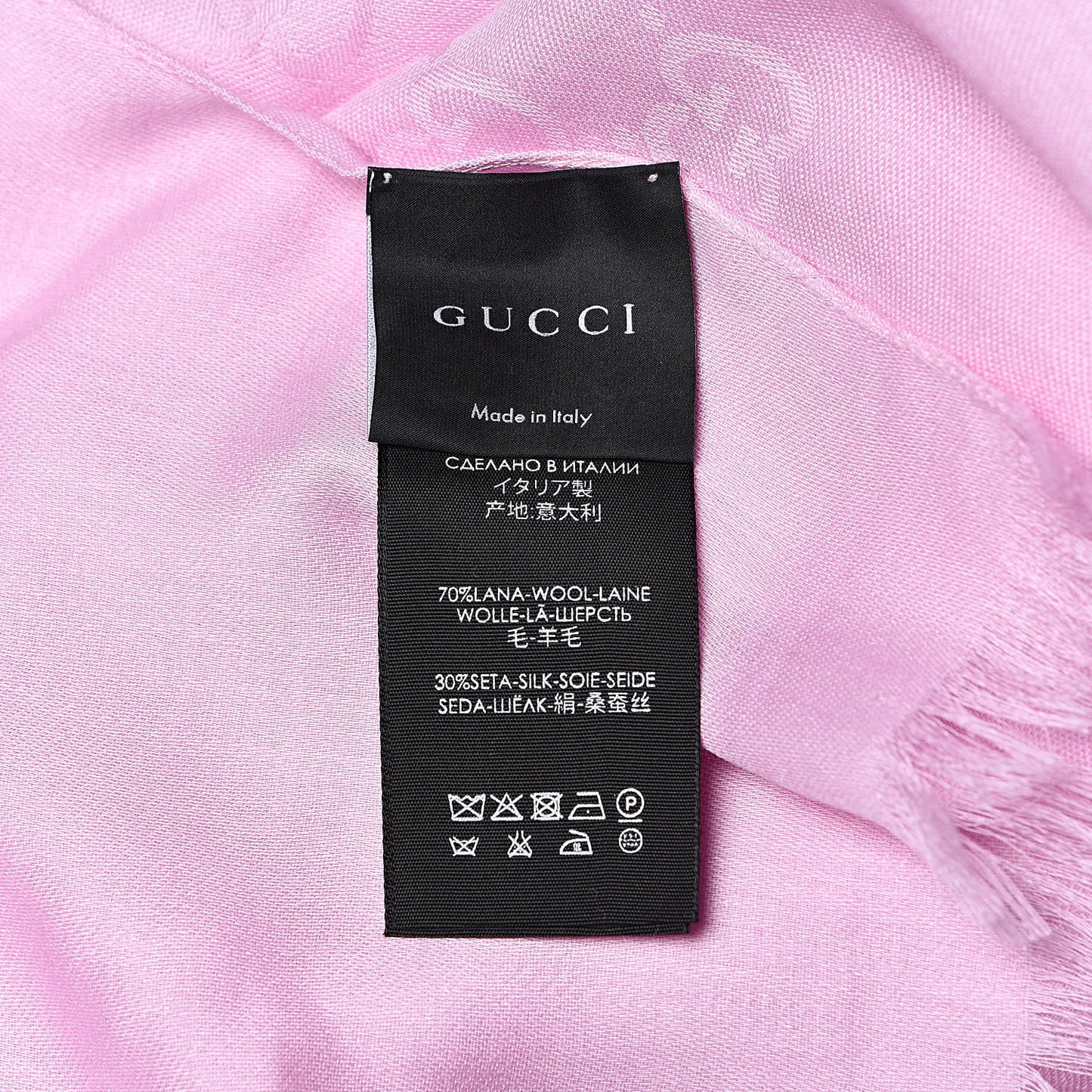 Wool Silk GG Monogram GGNat Plus Scarf Rose