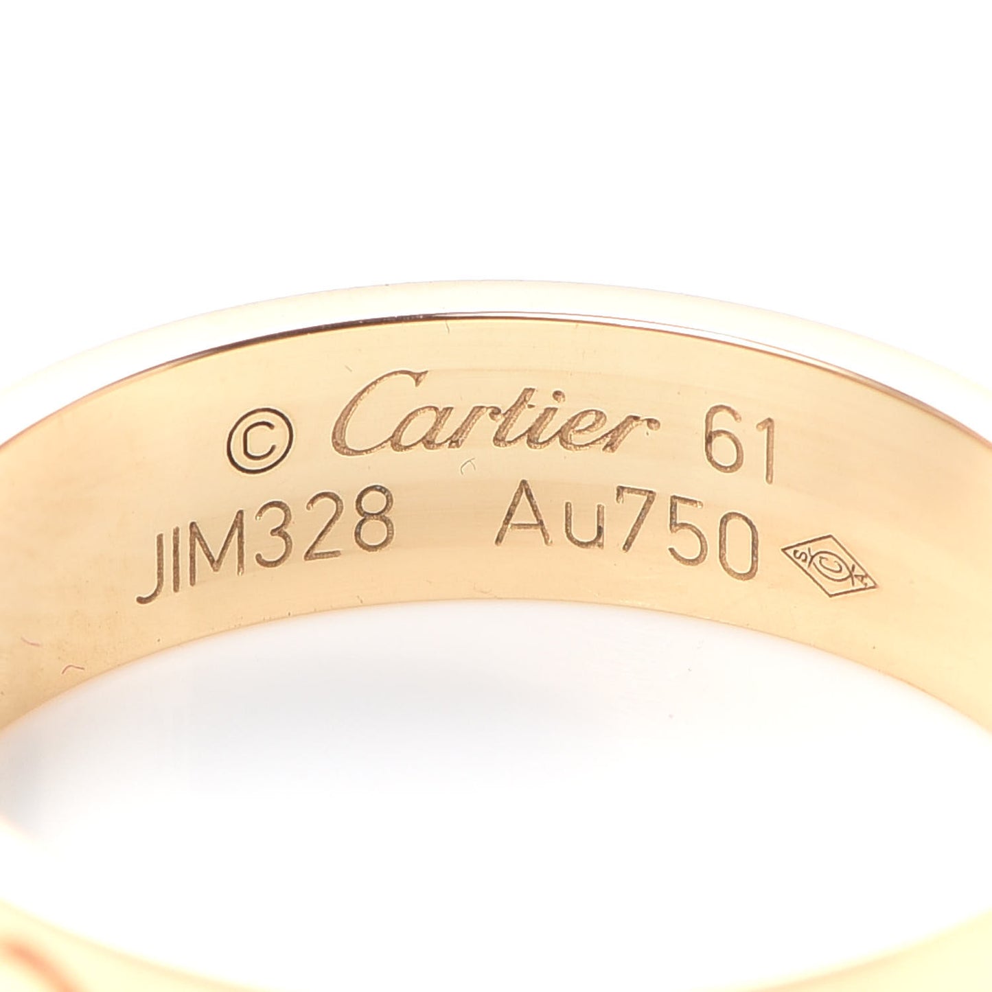 18K Yellow Gold 5.5mm LOVE Ring 61 9.5