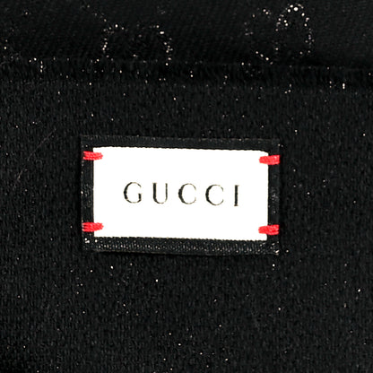 Gucci Cashmere GG Monogram Gem Lux Scarf Black 3 of 3