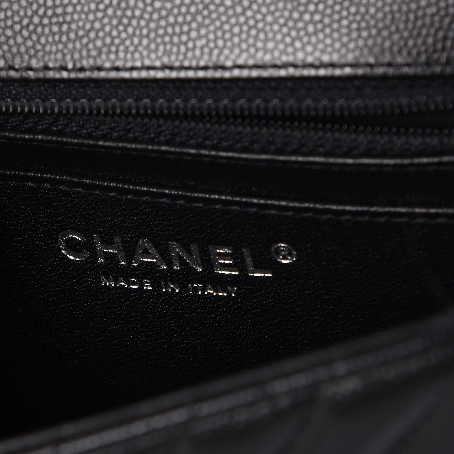 Chanel Caviar Chevron Quilted Mini Square Flap Black 6 of 8