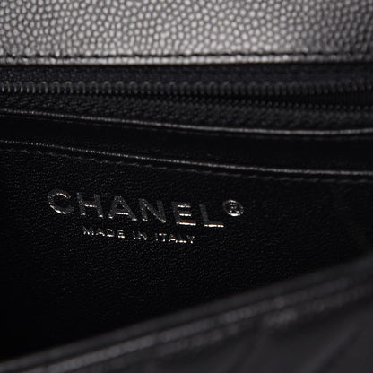 Chanel Caviar Chevron Quilted Mini Square Flap Black 6 of 8
