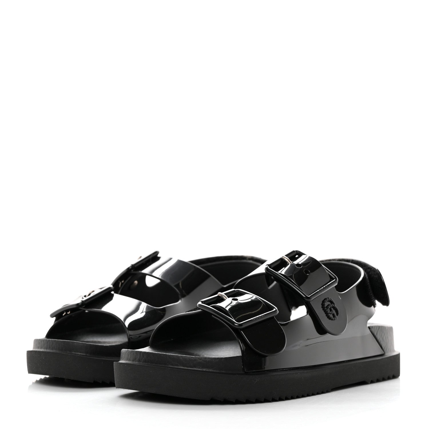 Gucci Rubber Mini Double G Womens Isla Dad Sandals 35 Black 3 of 11