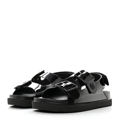 Gucci Rubber Mini Double G Womens Isla Dad Sandals 35 Black 3 of 11