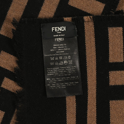 Fendi Wool FF Scarf Brown Black Brown Black 3 of 3