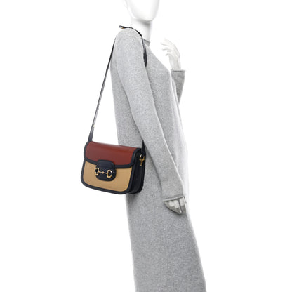 Gucci Azalea Calfskin Tri-Color Horsebit 1955 Shoulder Bag New Cherry Red Sun Oil Blue 2 of 11