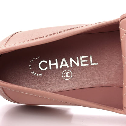 Chanel Lambskin Quilted CC Turnlock Loafers 41 Dark Pink 7 of 9