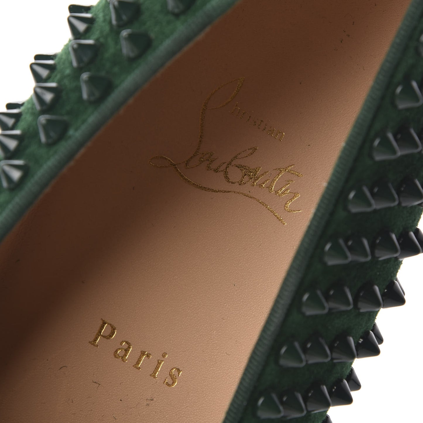 Veau Velours Spikes Mens Roller Boat Flat 45.5 Green