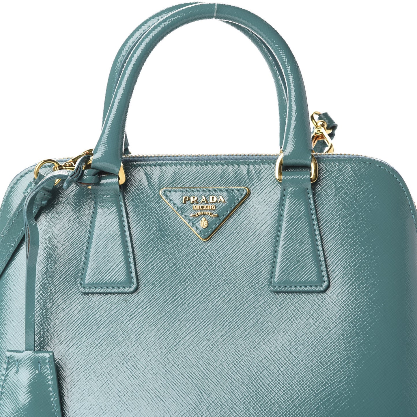 Saffiano Vernice Small Promenade Tote Turchese