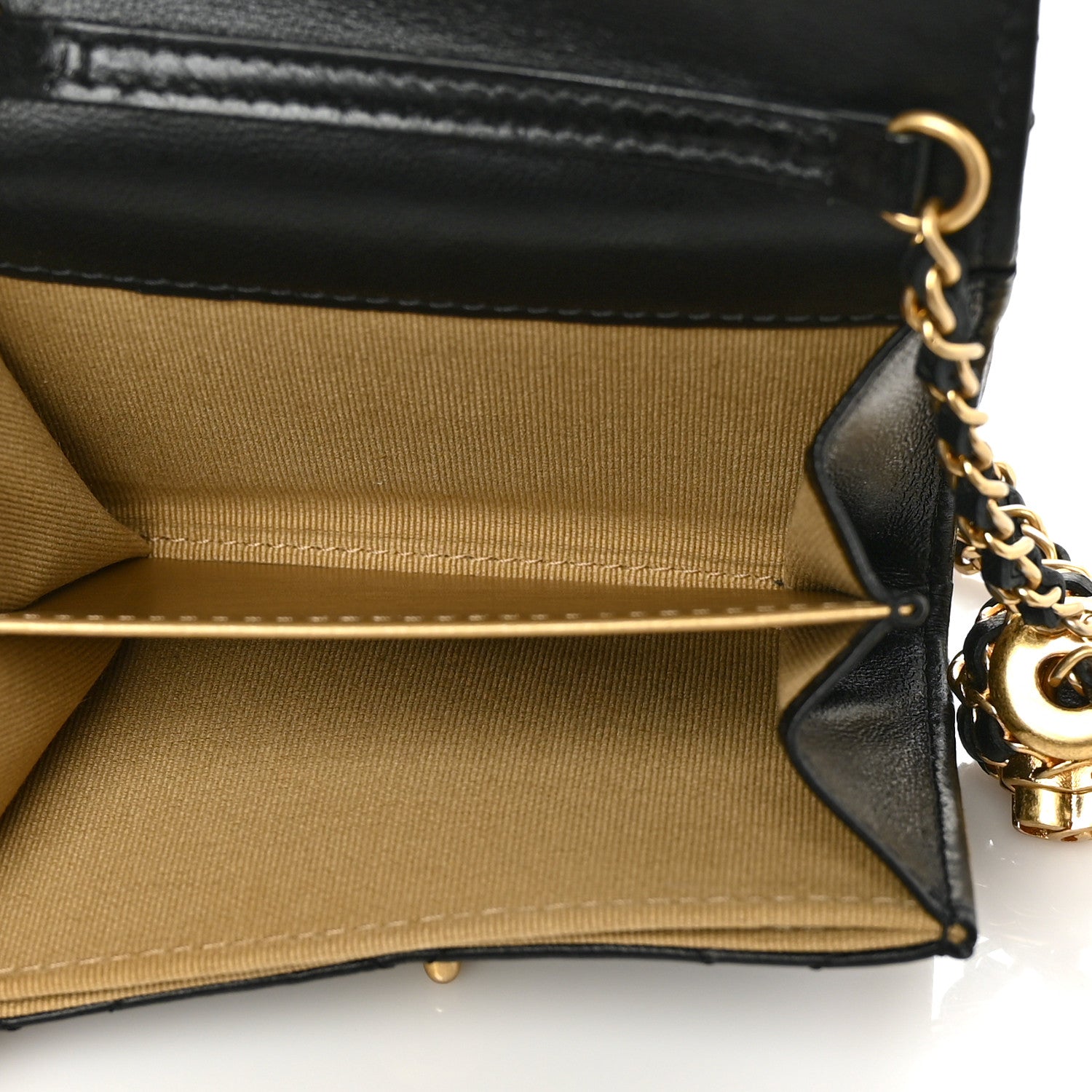 Chanel Lambskin Quilted Pearl Crush Clutch With Chain Black 4 of 8