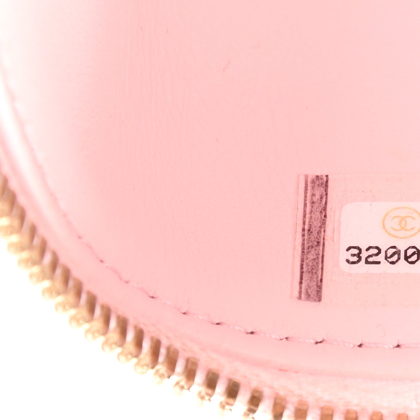 Caviar Quilted Small Vanity Case With Chain Light Pink