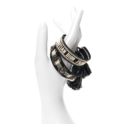 Christian Dior Woven Cotton Oblique J'Adior Friendship Bracelet Set Black 2 of 3