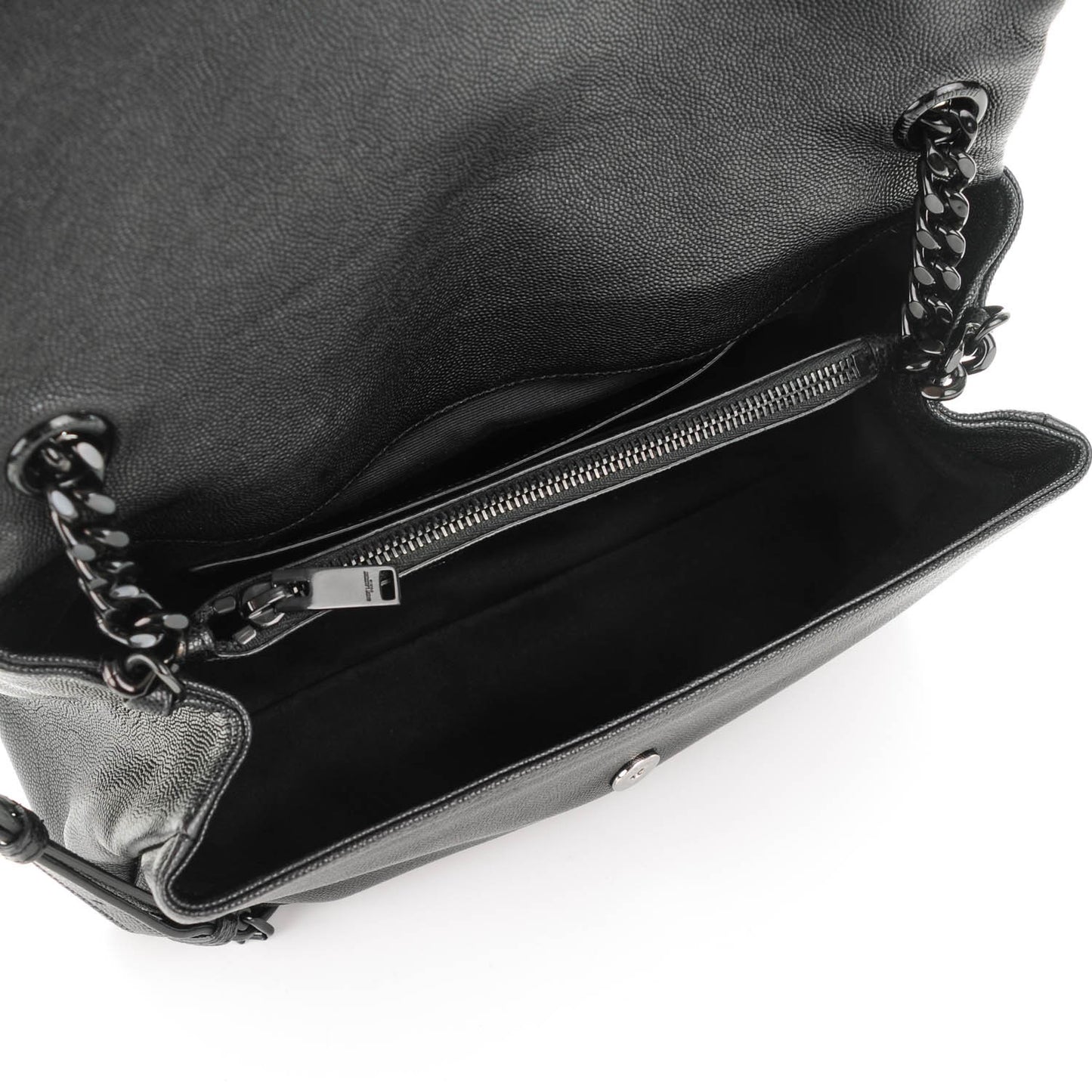 Grain De Poudre Medium West Hollywood Monogram Fold-Over Black