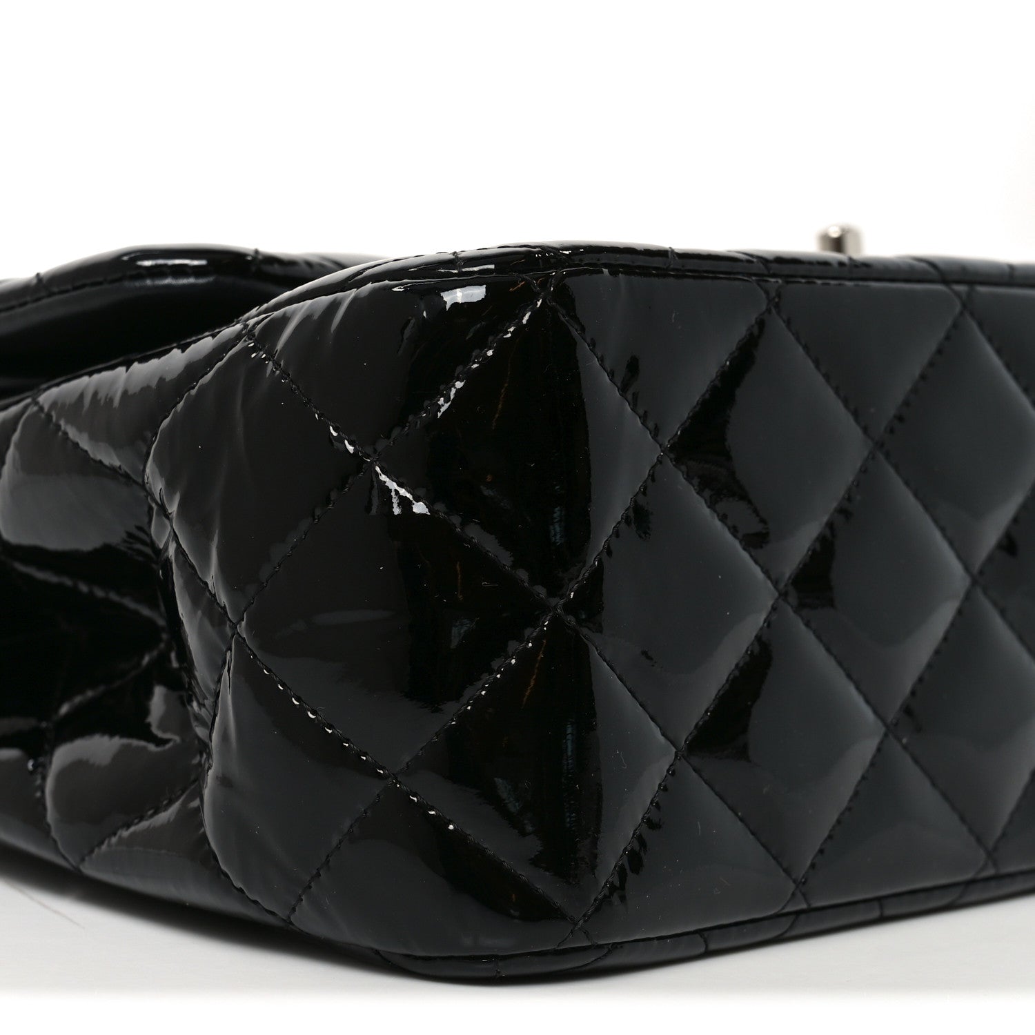 Chanel Patent Quilted Jumbo Double Flap Black 9 of 10