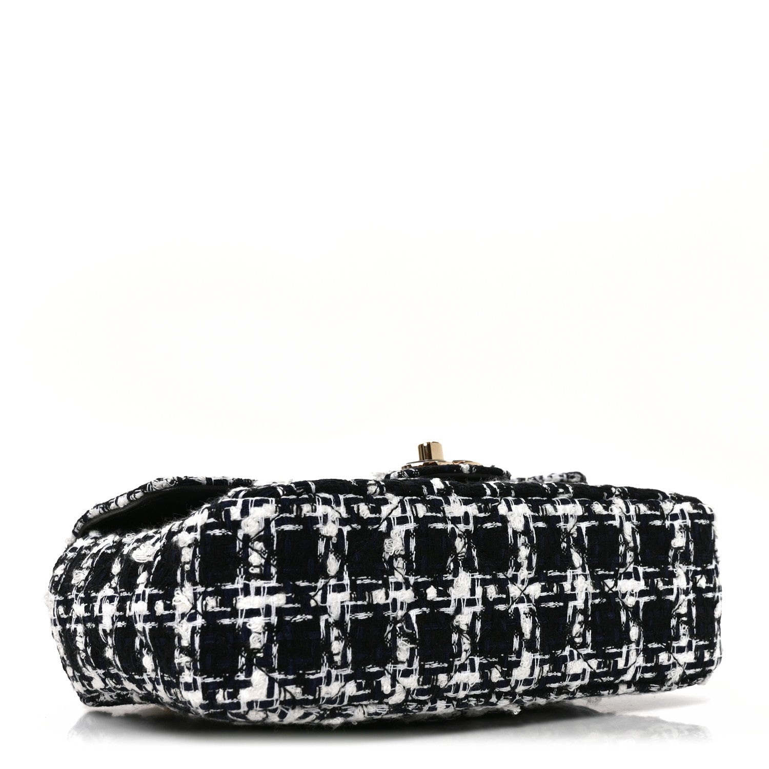Chanel Tweed Resin Quilted Mini Heart Square Flap Navy White Black 4 of 11