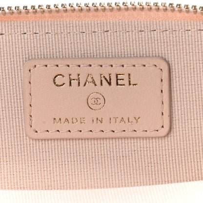 Chanel Caviar Quilted Zip Card Holder Wallet Light Beige 6 of 7