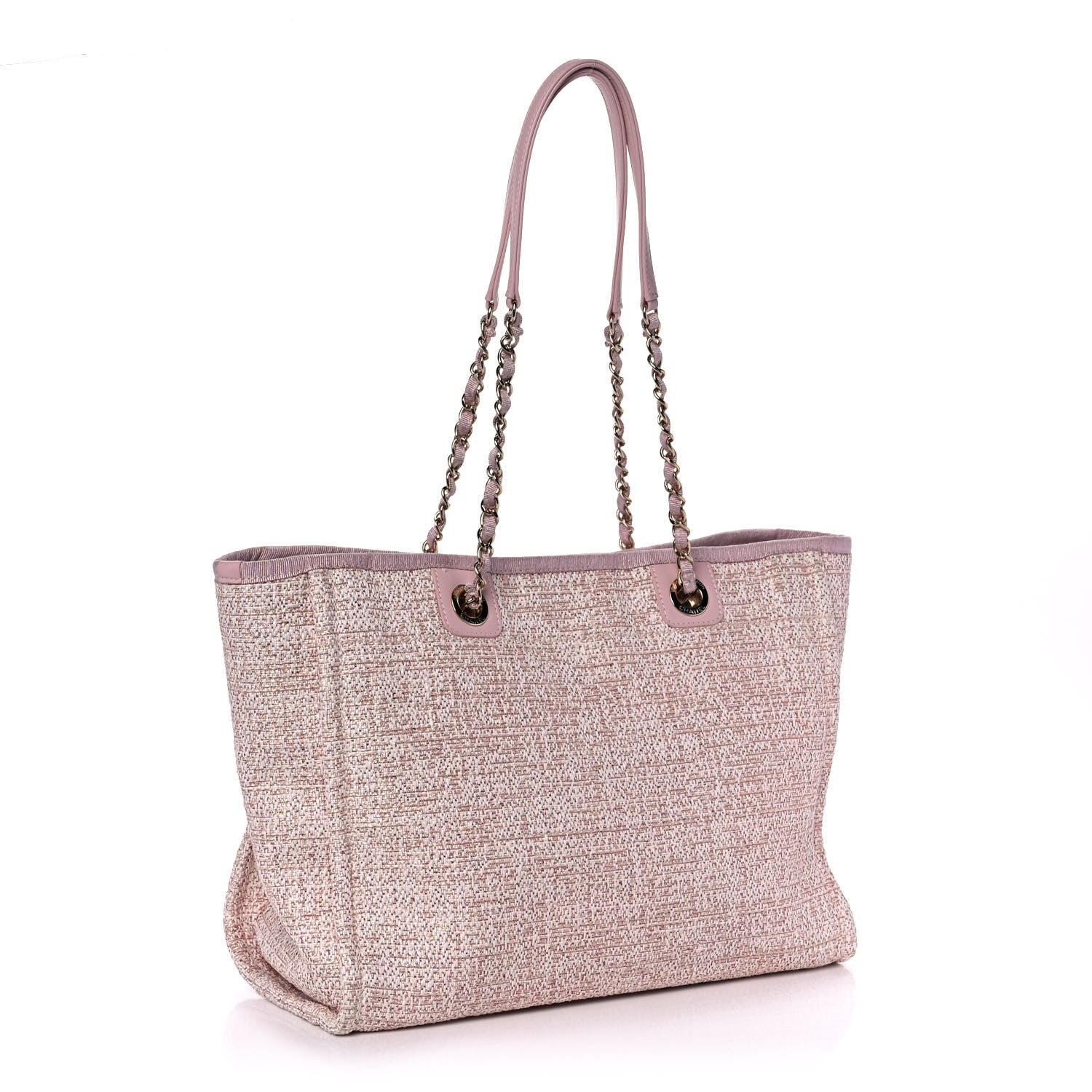 Chanel Lurex Boucle Deauville Tote Pink 3 of 11