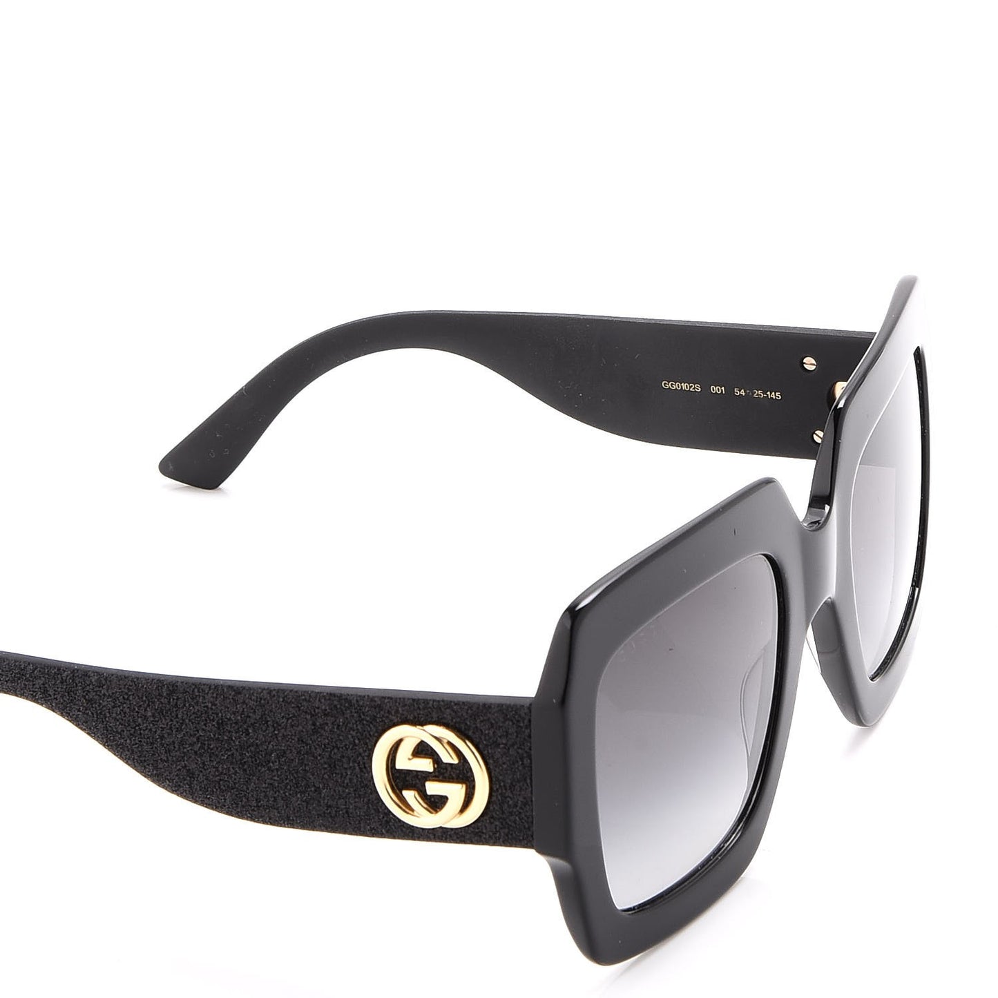 Square Frame GG0102S Sunglasses Glitter Black