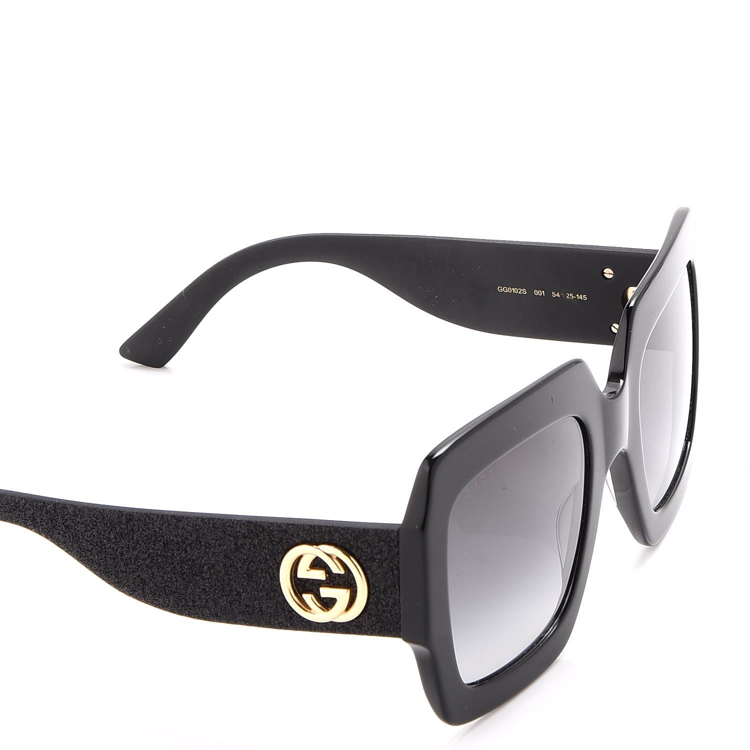 Gucci Square Frame GG0102S Sunglasses Glitter Black 6 of 8