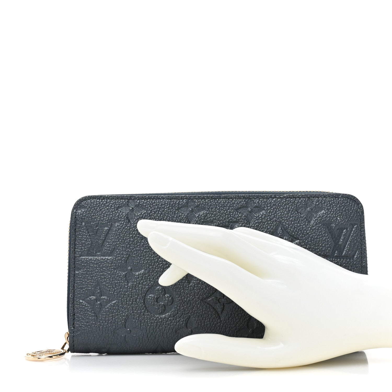 Louis Vuitton Metallic Empreinte Monogram Zippy Wallet Navy Blue 2 of 13
