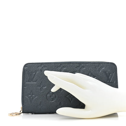 Louis Vuitton Metallic Empreinte Monogram Zippy Wallet Navy Blue 2 of 13