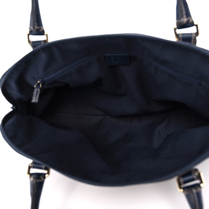 Gucci Monogram GG Reins Zip Up Tote Bag Gray Navy 4 of 10