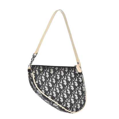 Christian Dior Monogram Mini Saddle Pochette White Black 3 of 9