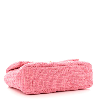 Chanel Metallic Tweed Quilted Large Chanel 19 Flap Pink 4 of 11