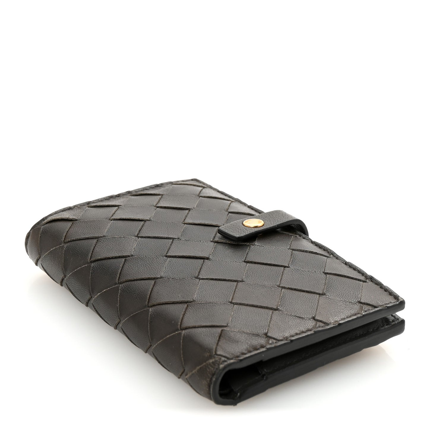 Nappa Intrecciato Bifold Zip Wallet Ebano