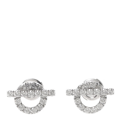 Hermes 18K White Gold Diamond Finesse Earrings 1 of 5