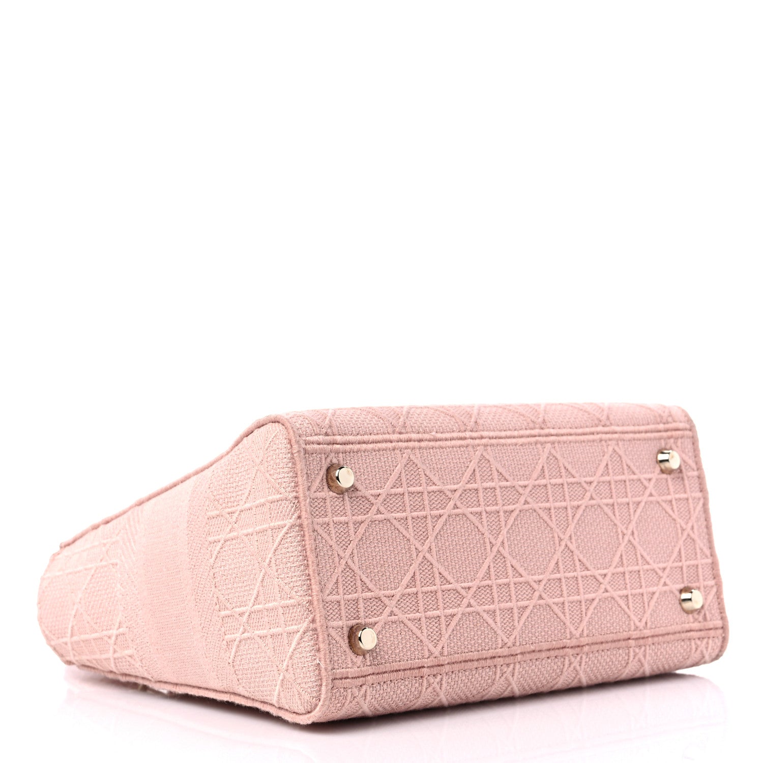 Christian Dior Canvas Embroidered Cannage Medium Lady D-Lite Pink 4 of 13
