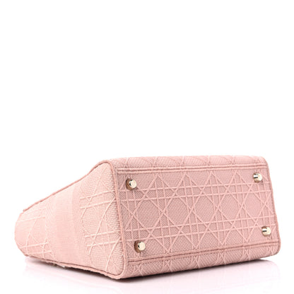 Christian Dior Canvas Embroidered Cannage Medium Lady D-Lite Pink 4 of 13