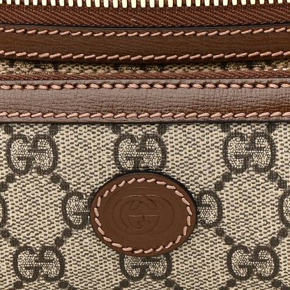 Gucci GG Supreme Monogram Textured Calfskin Retro Interlocking G Belt Bag Beige Ebony Brown Sugar 8 of 10