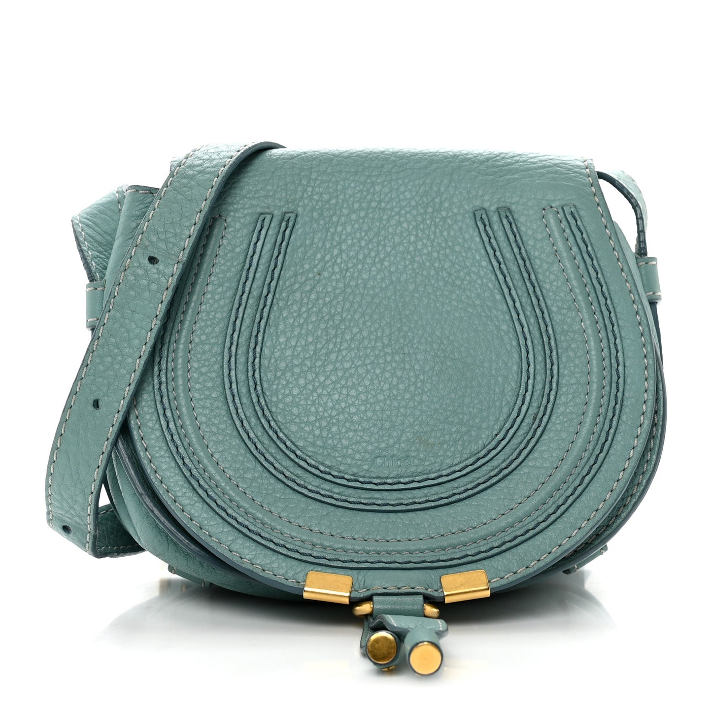 Calfskin Mini Marcie Round Crossbody Bag Fresh Mint