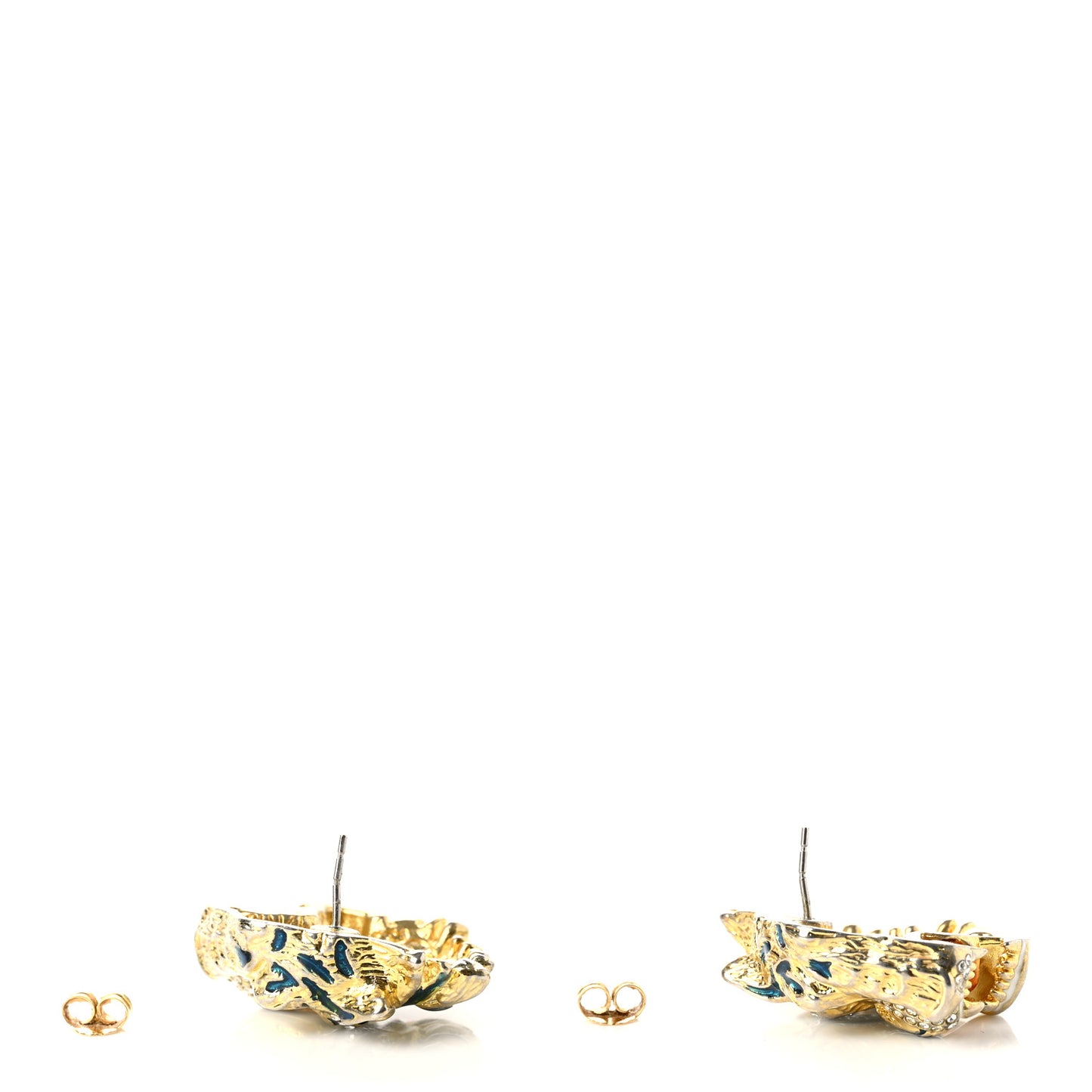 Crystal Rajah Earrings Gold